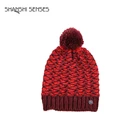 Custom knitted stretch beanie pom pom hat bonnet with OEM for women