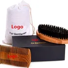 Kit Men's Beard China Supplier Wooden Art Crafts Comb Beard Kit Beard Care Men Beard Trimming Kit