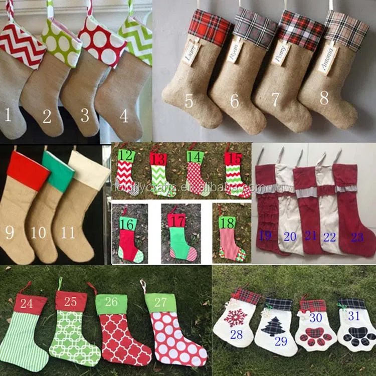stocking plaid dog christmas paw stocking material :  burlap co