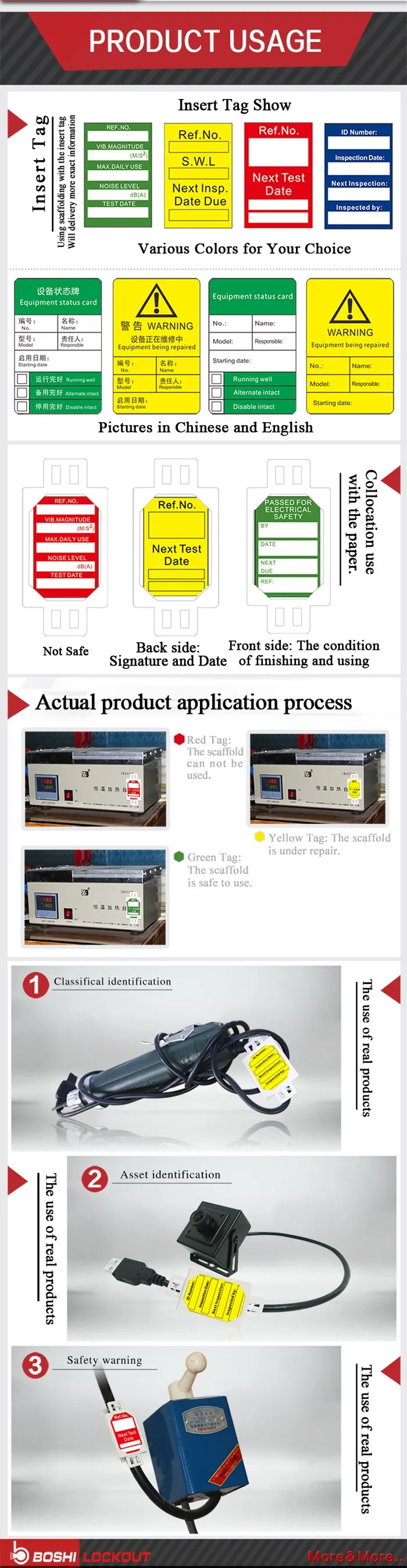 BD-P31 Safety Tagout Plant Machinery Harness Micro Tag, lockout tagout equipment