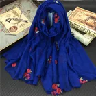 Pashmina Hijab Pashmina Shawl New Fashion Long Embroidered Flower Pashmina Hijab Shawls