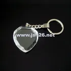 Fashion 3D Laser Photo Led Crystal Heart Keychain Wedding Souvenir Gifts Crystal Keyring Customized Promotional Gifts