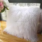 luxury style 45*45cm plain solid color home use artificial fur pillow