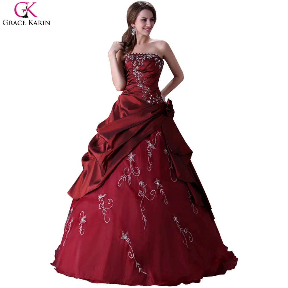 Red And Green Wedding Dresses Find Get Quotations 2017 Elegant Grace Karin Lace Up Long Satin Burgundy Princess Wedding Dress Wine Red Ball Gown