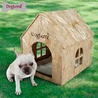 Pet House Eco friendly Nature Wooden Dog Cat House Cave Bed