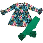 2018 new arrival baby clothes floral wholesale boutique girl kids clothing outfits cute
