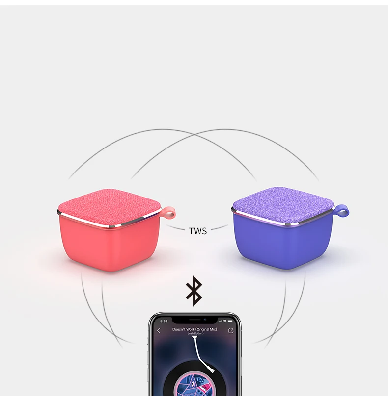 oneder v15 mini tws speaker with hook portable speaker wireless stereo speaker - ANKUX.COM