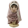 Wholesale Plain georgette scarf thick bubble heavy chiffon hijab muslim borong tudung woman shawl