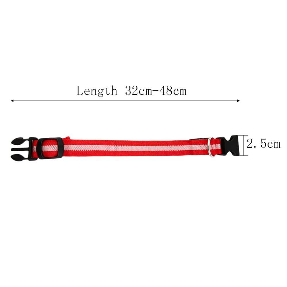 LED Nylon Pet Dog Collar Night Safety LED Light-up Flashing Glow in the Dark Lighted Dog Collars Free shipping
