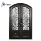 Main entrance security grilled wrought iron door for New Orleans clients