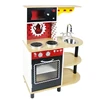 USA hot-selling black color kids wooden kitchen play set toys