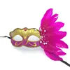 Fashion carnival halloween make up party plastic feather half face mask for sale