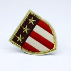 China Custom 3D Puff Letter Logo Army Patch Embroidery Large Iron On with Adhesive Sticker Material