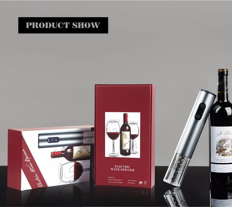 Electric wine opener gift sets 4 piece new year gift beautiful box Christmas gifts
