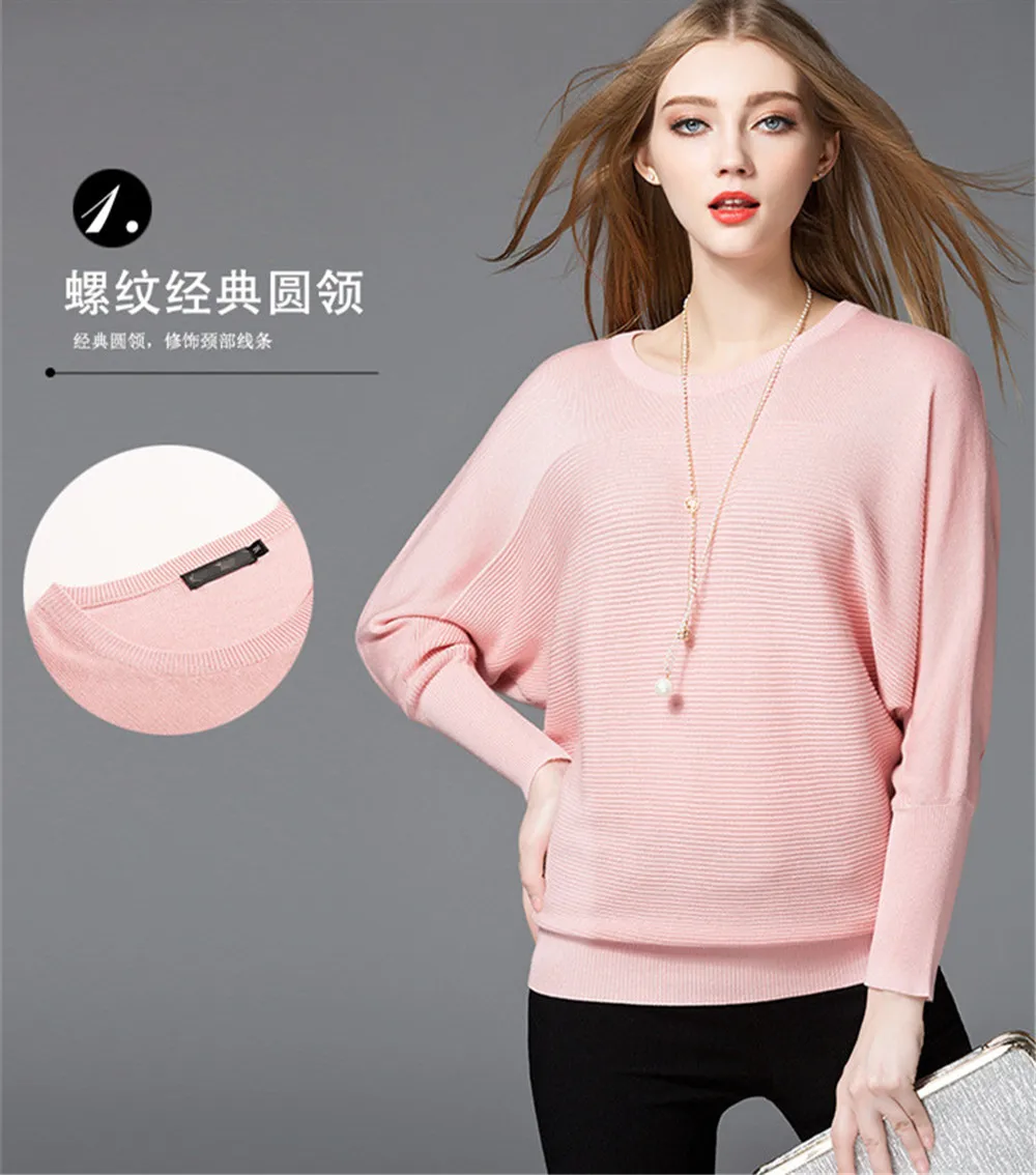 Cotton Women Blouses 2018 Spring Modal Pullover loose Blouse Women O-neck Knitted Blouse Women Batwing sleeve Sweater Shirt (20)