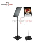 Advertising metal floor standing menu display rack for restaurant