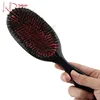 Boar Bristle & Nylon Hair Comb Mini ABS Handle Anti-static Oval Hair Scalp Massage Comb Hairbrush Salon Hair Brush Styling Tool