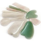 Natural gemstone facial gua sha tool,rose quartz gua sha,jade gua sha