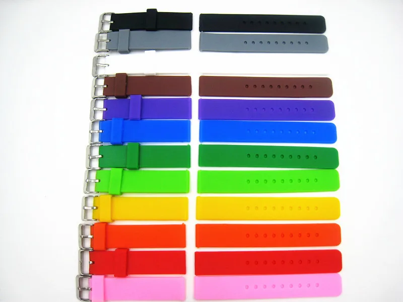 Wholesale 10PCS High Quality NEW Durable Waterproof Diving Silicone band Rubber Watch BAND Watches Strap 18mm Free Shipping