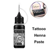 Professional Natural Black Color Indian Henna Tattoo Paste Cones with Henna Stencil Organic Mehendi Body Art Cream Tattoo Supply