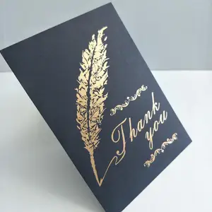 luxury black gold foil thank you happy birthday greeting cards