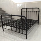 junior double kid round tube bunk bed frame family antique metal wrought iron bunk beds