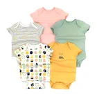 OEM custom plain short sleeve infants organic cotton toddler pajamas blank baby onesie
