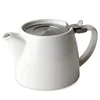 Cheap prices home goods white ceramic teapot with stainless steel lid