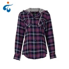 Manufacturer supplier comfortable casual hooded flannel shirts for women