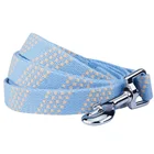 Durable Artisan Crochet Inspired Endless Squares Dog Leash 150 cm x 2cm in Sky Blue