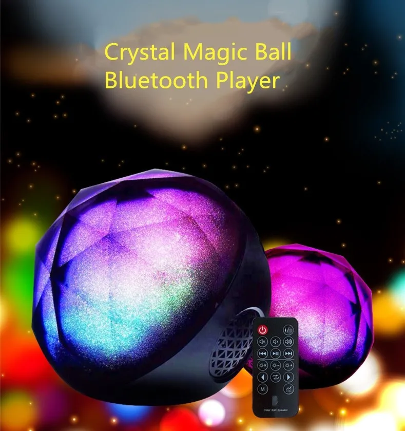 Mini Portable LED Light Remote Control Magic changing Colorful Ball Speakers Support TF Card for Outdoor Activities DJ - ANKUX.COM