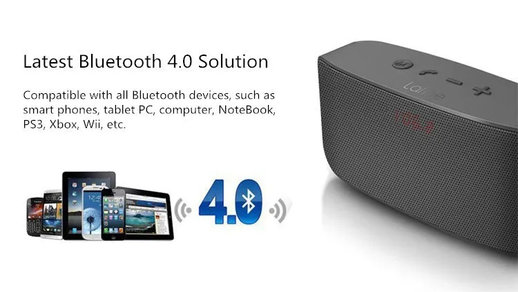 Original Lafine F11 Super Bass LCD Portable SD CARD SLOT Wireless NFC Bluetooth4.0 Speaker With Mic & FM Radio Hand-Free Calling - ANKUX.COM