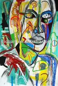 abstract portrait oil painting(pop art style)