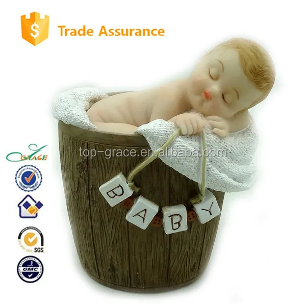 2015 baby shower new arrival resin sleeping new born baby doll