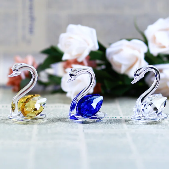 gifts swan elegant crystal figurines for decoration and gift