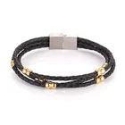 Yashang Fashion Charms Men Magnet Clasp Braided Genuine Leather Bracelet