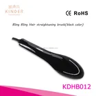 Sedate style element shining glitter jewelry high end design gorgeous brown hair straightener with brush