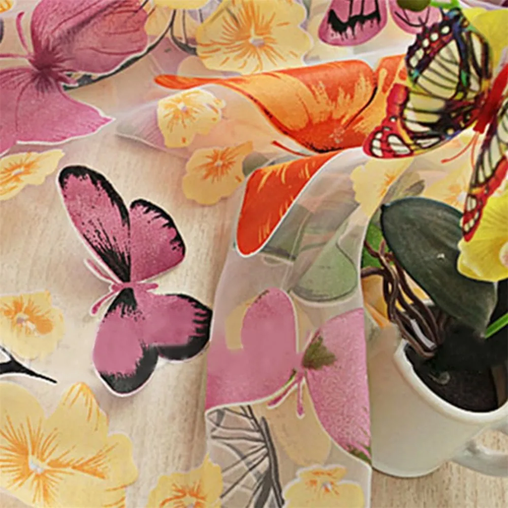 2016 hot Romantic Butterfly Transparent Curtains Tulle 1x2m for Casement And Door Printed Window Curtain Sheer Voile Curtain