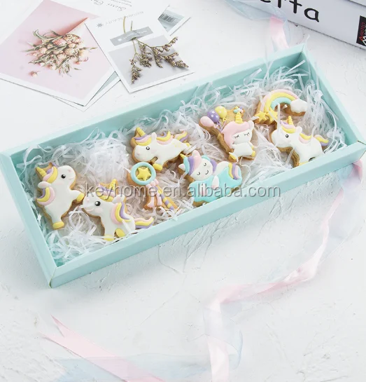 cartoon decorating party unicorn head plastic cookie cutter set