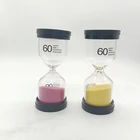 60 minutes hourglass plastic sand timer with custom logo