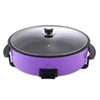 Adjustable Temperature round electric fry pan with cover for bbq grill