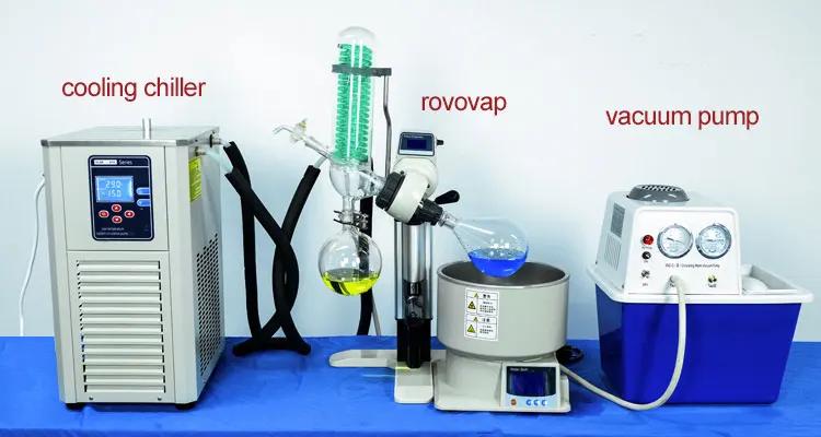 Small Volume Chiller Water Bath Rotary Evaporator Types Price With Vacuum Pump