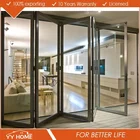 Aluminum tempered glass bi- fold door