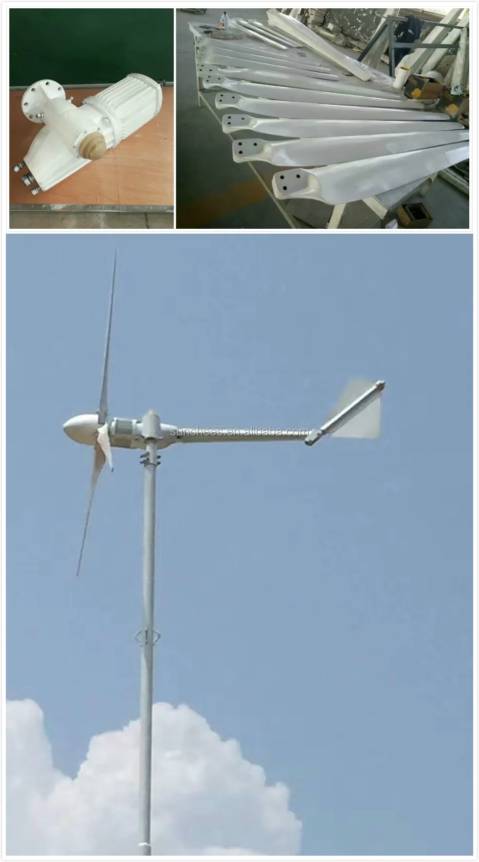three phase low rpm alternator 3kw wind turbines windmills to generate electricity free wind energy generator for sale ce rohs