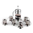 New Style 600ml Copper Clear Glass Coffee Tea Maker Coffee Plunger French Press Set