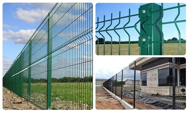 4mm PVC powder coated garden curved welded iron wire mesh fence