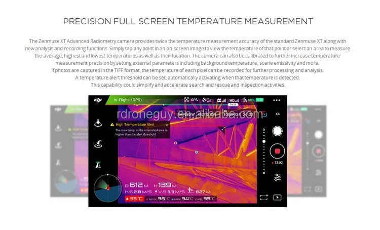 Infrared thermal gimbal camera imager power line inspection dji drone Zenmuse XT