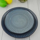Durable embossed dots ceramic dinner plate and dishes