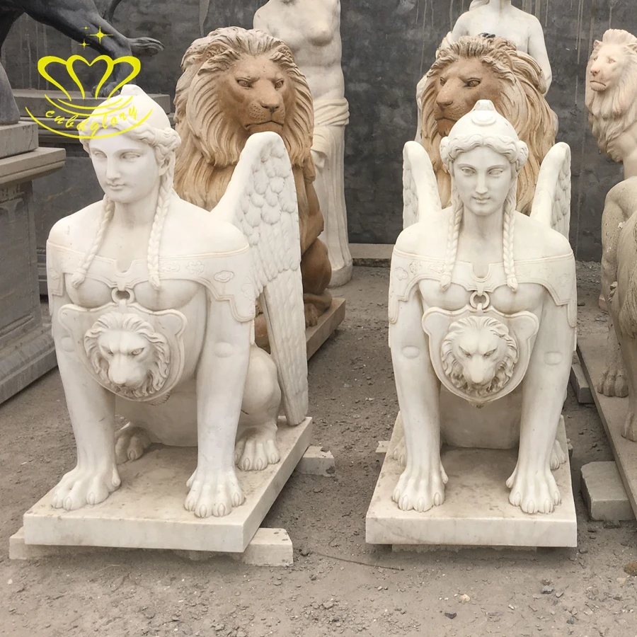 garden marble statue of sphinx