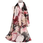 New Viscose pashmina scarf wholesale fashion cotton women Chinese style peony flower long women voile scarves